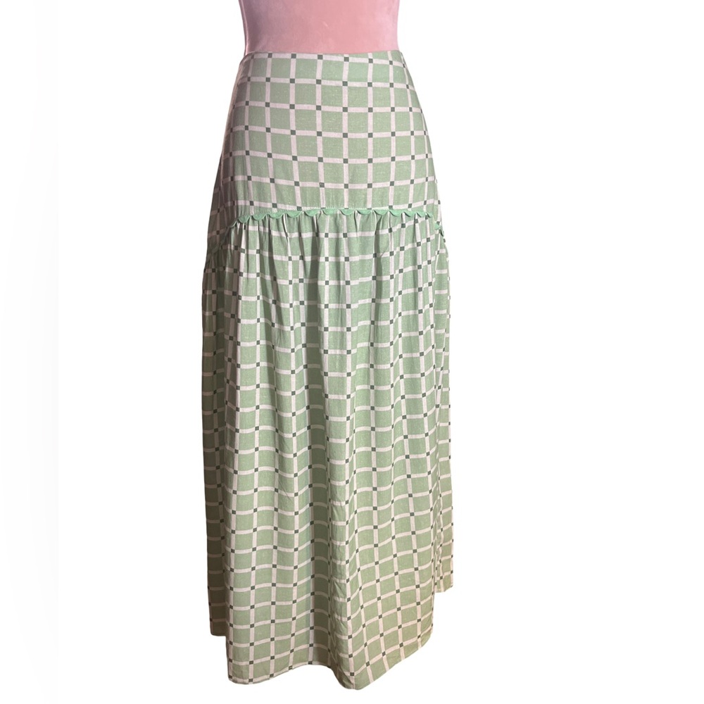 Taylor Tillman New York NWT Cotton and Linen Blend JOSEPHINE SKIRT Drop Waist - Picture 4 of 8
